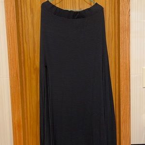 Brandy Melville Y2K Blue Striped Cotton Jersey Soft Fabric Maxi Skirt with Slit